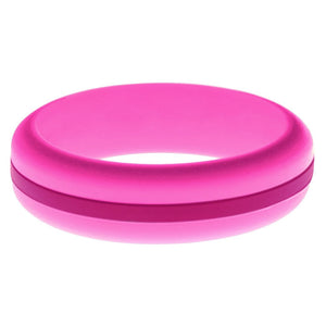 Womens Hot Pink Silicone Ring with Dark Pink Changeable Color Band