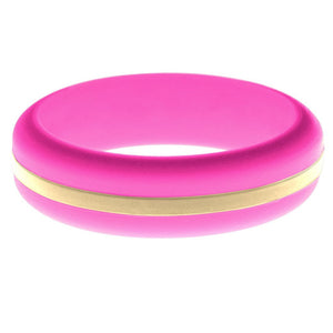 Womens Hot Pink Silicone Ring with Sand Changeable Color Band