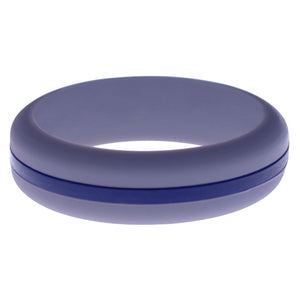 Womens Medium Purple Silicone Ring with Blue Changeable Color Band