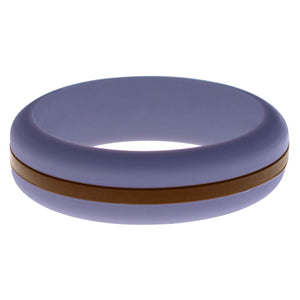Womens Medium Purple Silicone Ring with Brown Changeable Color Band