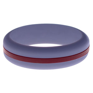 Womens Medium Purple Silicone Ring with Cardinal Red Changeable Color Band