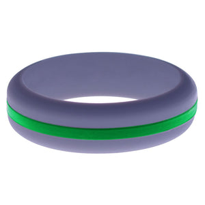 Womens Medium Purple Silicone Ring with Green Changeable Color Band