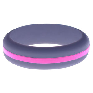Womens Medium Purple Silicone Ring with Hot Pink Changeable Color Band