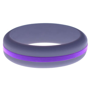 Womens Medium Purple Silicone Ring with Purple Changeable Color Band
