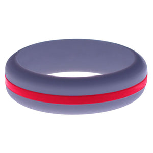 Womens Medium Purple Silicone Ring with Red Changeable Color Band