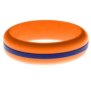 Womens Orange Silicone Ring with Blue Changeable Color Band