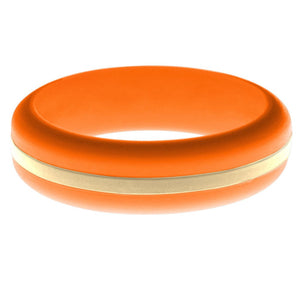 Womens Orange Silicone Ring with Sand Changeable Color Band