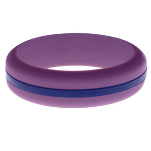 Womens Purple Silicone Ring with Blue Changeable Color Band