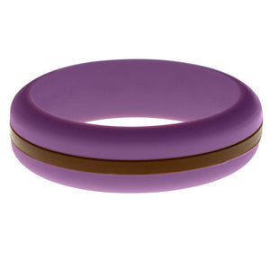 Womens Purple Silicone Ring with Brown Changeable Color Band
