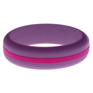 Womens Purple Silicone Ring with Dark Pink Changeable Color Band