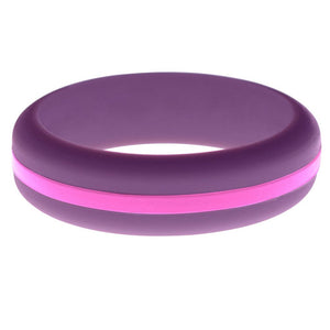 Womens Purple Silicone Ring with Hot Pink Changeable Color Band