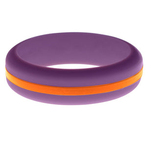 Womens Purple Silicone Ring with Orange Changeable Color Band