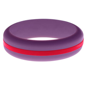Womens Purple Silicone Ring with Red Changeable Color Band