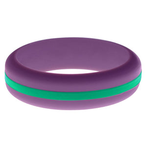 Womens Purple Silicone Ring with Teal Changeable Color Band