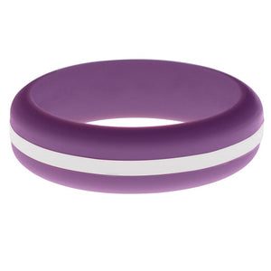 Womens Purple Silicone Ring with White Changeable Color Band