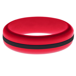 Womens Red Silicone Ring with Black Changeable Color Band