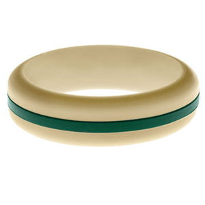 Womens Sand Silicone Ring with Dark Green Changeable Color Band