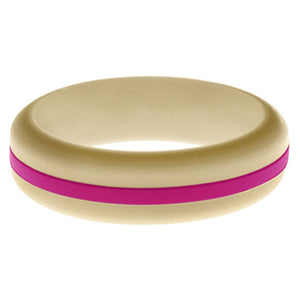 Womens Sand Silicone Ring with Dark Pink Changeable Color Band