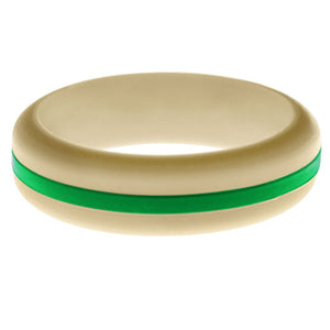 Womens Sand Silicone Ring with Green Changeable Color Band