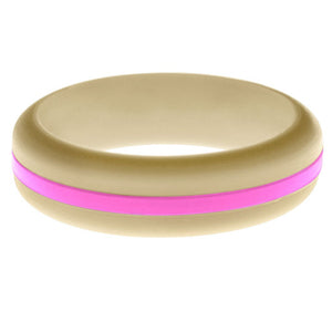 Womens Sand Silicone Ring with Hot Pink Changeable Color Band