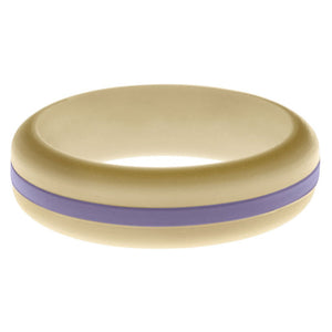 Womens Sand Silicone Ring with Medium Purple Changeable Color Band
