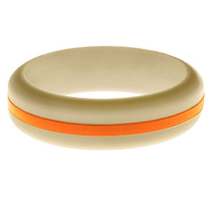 Womens Sand Silicone Ring with Orange Changeable Color Band