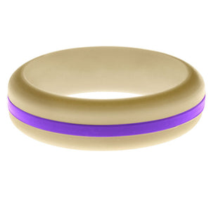 Womens Sand Silicone Ring with Purple Changeable Color Band