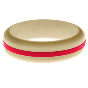 Womens Sand Silicone Ring with Red Changeable Color Band