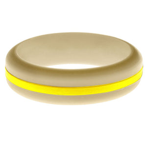Womens Sand Silicone Ring with Yellow Changeable Color Band