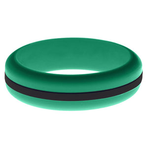 Womens Teal Silicone Ring with Black Changeable Color Band