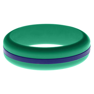 Womens Teal Silicone Ring with Blue Changeable Color Band
