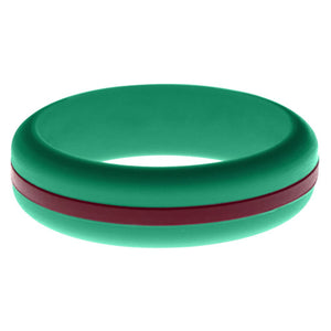 Womens Teal Silicone Ring with Cardinal Red Changeable Color Band