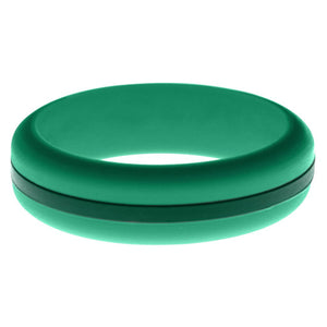 Womens Teal Silicone Ring with Dark Green Changeable Color Band