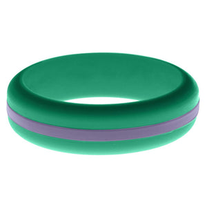 Womens Teal Silicone Ring with Medium Purple Changeable Color Band