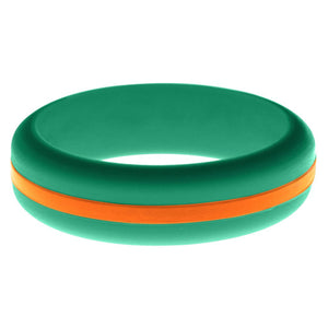 Womens Teal Silicone Ring with Orange Changeable Color Band