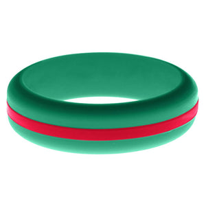Womens Teal Silicone Ring with Red Changeable Color Band