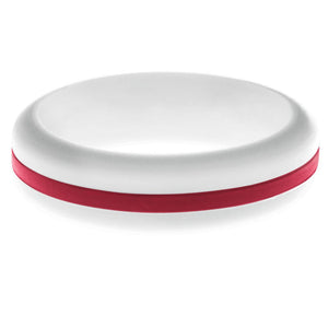 Womens White Silicone Ring with Cardinal Red Changeable Color Band