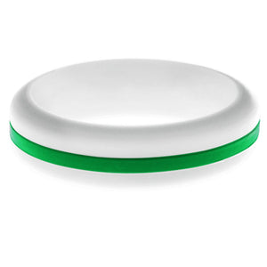 Womens White Silicone Ring with Green Changeable Color Band