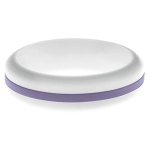Womens White Silicone Ring with Medium Purple Changeable Color Band