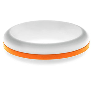 Womens White Silicone Ring with Orange Changeable Color Band