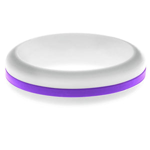 Womens White Silicone Ring with Purple Changeable Color Band