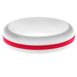 Womens White Silicone Ring with Red Changeable Color Band